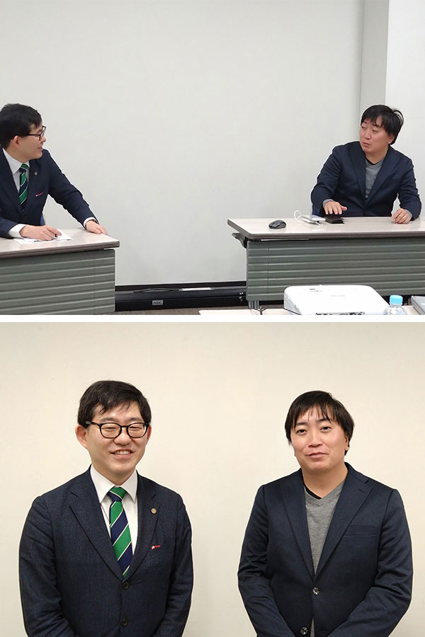 質疑応答に応える 蓮池院長と弊所所長 中島